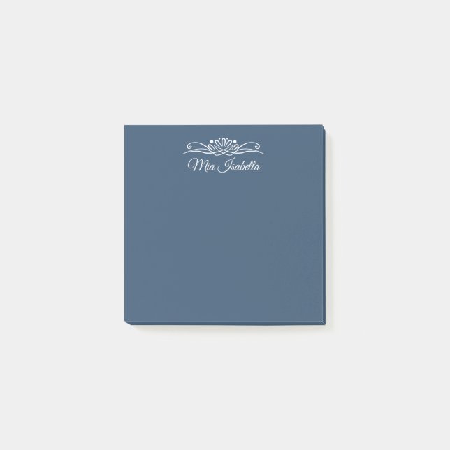 Trend Colour - Serious Blue Name  Post-it Notes (Front)