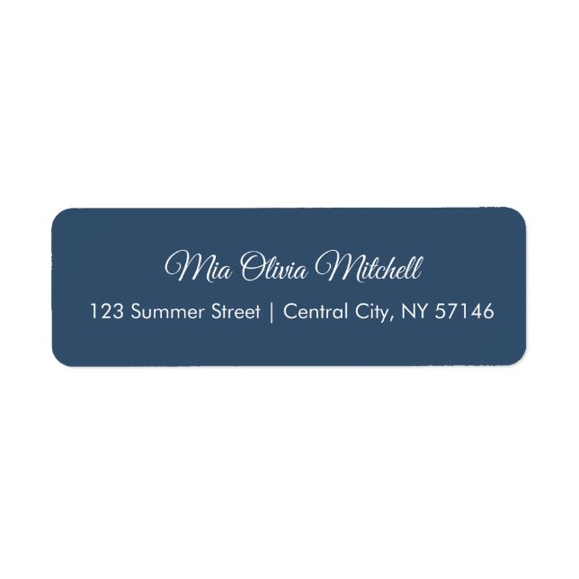Trend Colour Serious Blue Script Address Labels (Front)