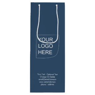 Trend Colour - Serious Blue Wine Logo Gift Bag