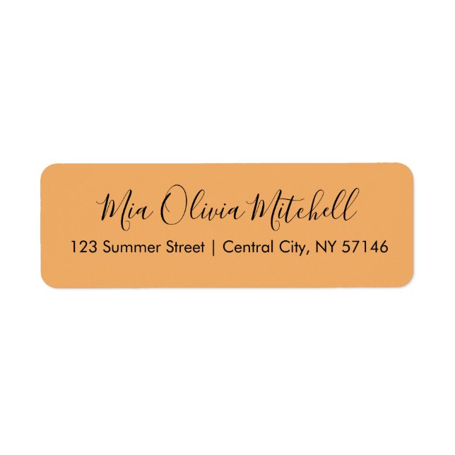 Trend Colour Soft Orange Elegant Address Labels (Front)
