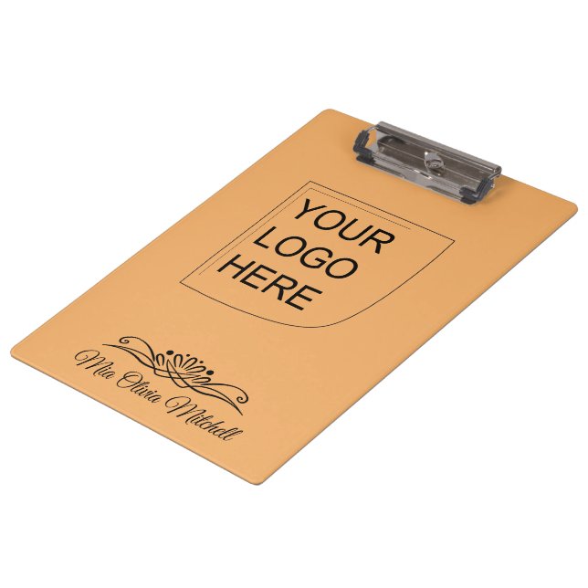 Trend Colour - Soft Orange Logo Clipboard (Angled)