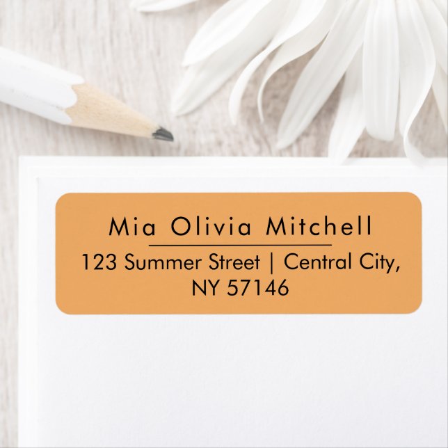 Trend Colour Soft Orange Minimalist Address Labels (Insitu)