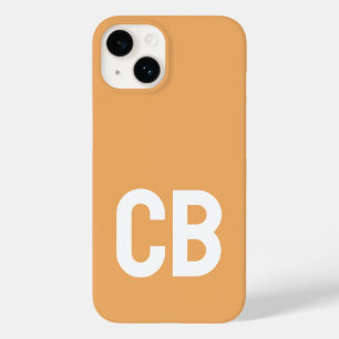 Trend Colour Soft Orange Minimalist Monogram Case-Mate iPhone 14 Case