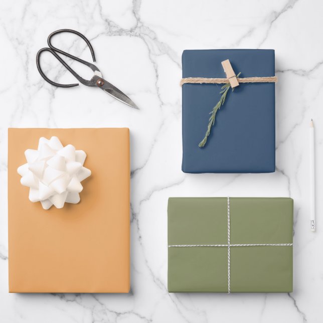 Trend Colour  Soft Orange Mix Wrapping Paper Sheet (Front)