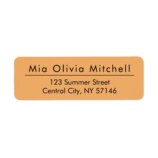 Trend Colour Soft Orange - Modern Address Labels (Front)