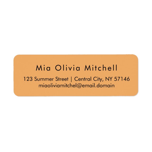Trend Colour Soft Orange Modern Address Labels (Front)