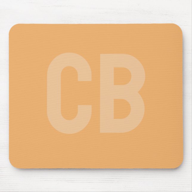 Trend Colour Soft Orange Monogram Mousepad (Front)