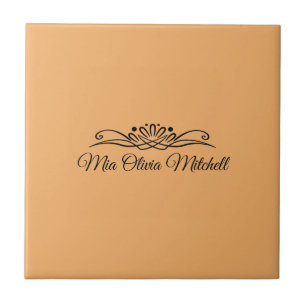 Trend Colour - Soft Orange Name Ceramic Tile