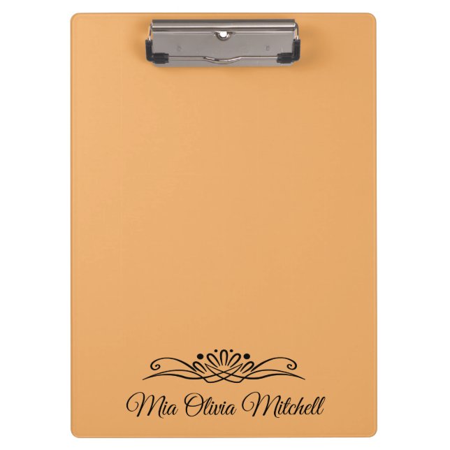 Trend Colour - Soft Orange Name Clipboard (Front)