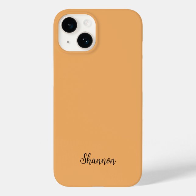 Trend Colour Soft Orange Name Minimalist Case-Mate iPhone Case (Back)