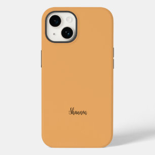 Trend Colour Soft Orange Name Minimalist iPhone 14 Case