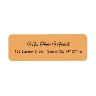 Trend Colour Soft Orange Script Address Labels