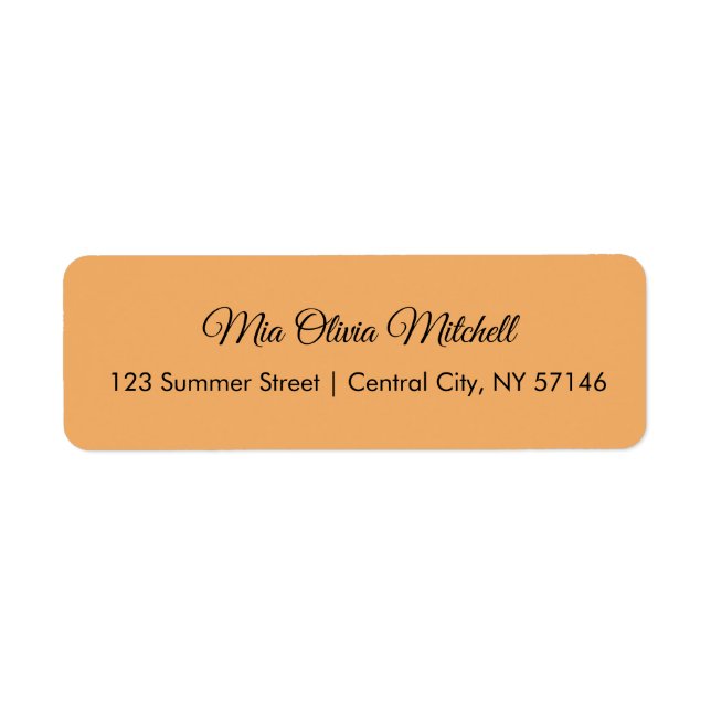 Trend Colour Soft Orange Script Address Labels (Front)