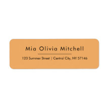 Trend Colour Soft Orange Simple Address Labels