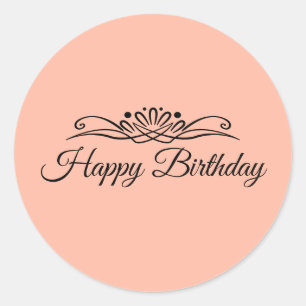 Trend Colour - Soft Peach Birthday Sticker