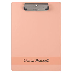 Trend Colour - Soft Peach Clipboard With Name
