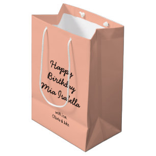 Trend Colour - Soft Peach Custom Medium Gift Bag