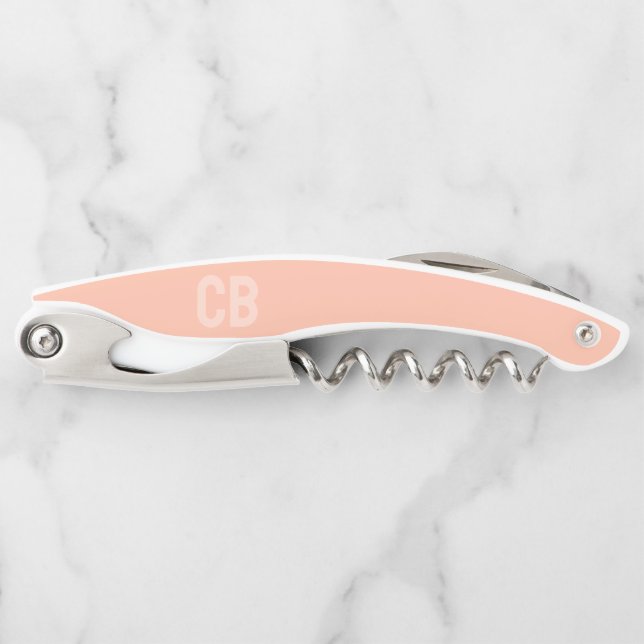 Trend Colour Soft Peach Custom Waiter's Corkscrew (Front)