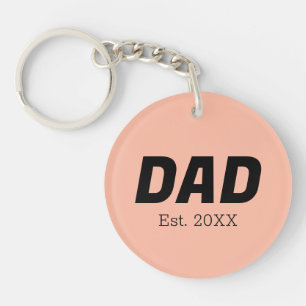 Trend Colour - Soft Peach Dad Est. Keychain