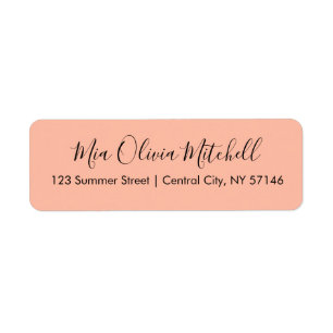 Trend Colour Soft Peach Elegant Address Labels