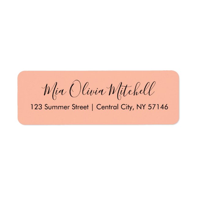 Trend Colour Soft Peach Elegant Address Labels (Front)