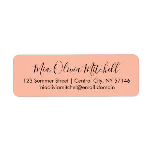 Trend Colour Soft Peach Elegant Address Labels