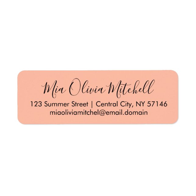 Trend Colour Soft Peach Elegant Address Labels (Front)