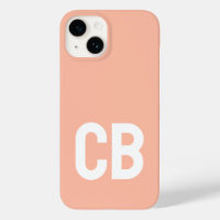 Trend Colour Soft Peach Minimalist Monogram
