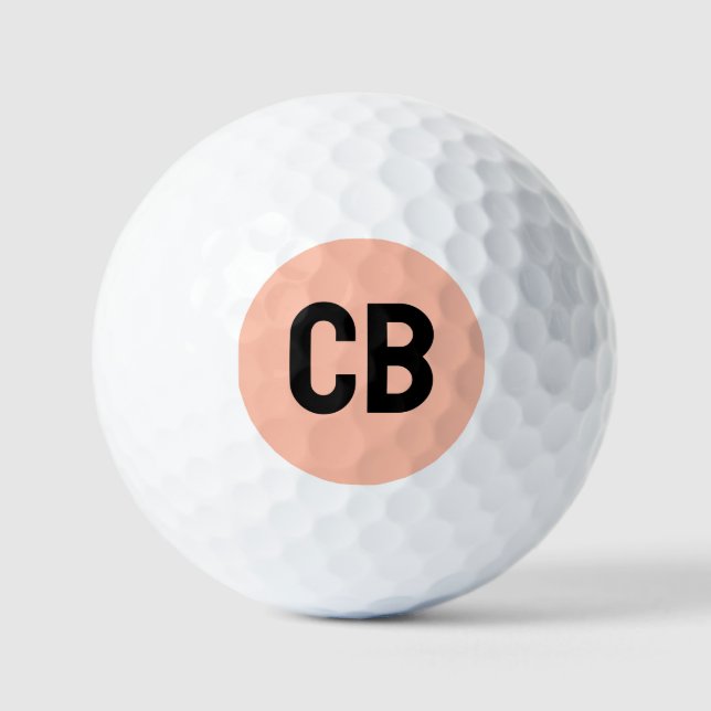 Trend Colour Soft Peach Monogram Golf Balls (Front)