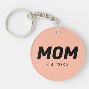 Trend Colour - Soft Peach Mum Est. Keychain