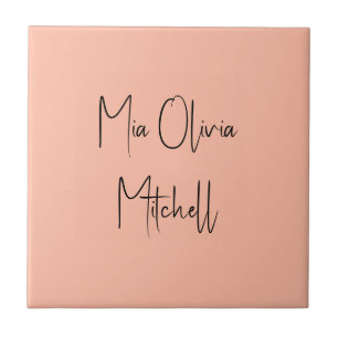 Trend Colour Soft Peach Name Ceramic Tile