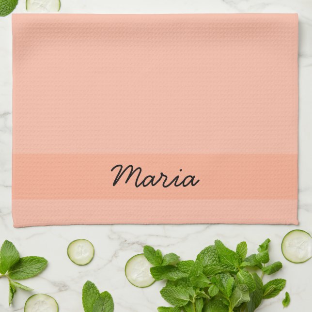 Trend Colour Soft Peach Name Kitchen Towel (Folded)