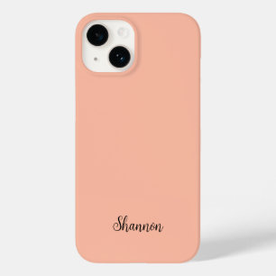 Trend Colour Soft Peach Name Minimalist Case-Mate iPhone 14 Case