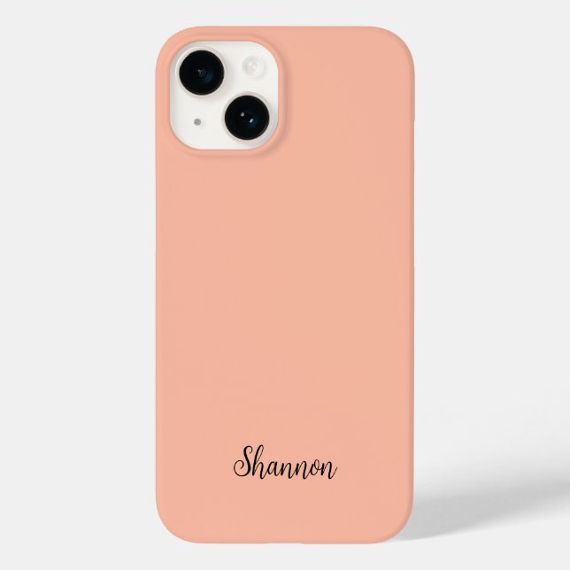 Trend Colour Soft Peach Name Minimalist Case-Mate iPhone Case (Back)