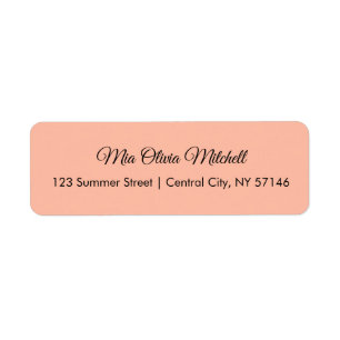 Trend Colour Soft Peach Script Address Labels