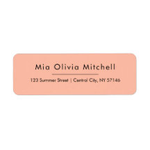 Trend Colour Soft Peach Simple Address Labels