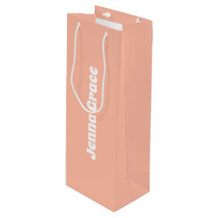 Trend Colour - Soft Peach Wine Gift Bag