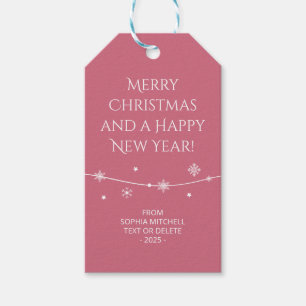 Trend Colour - Soft Pink Snowflake Gift Tags