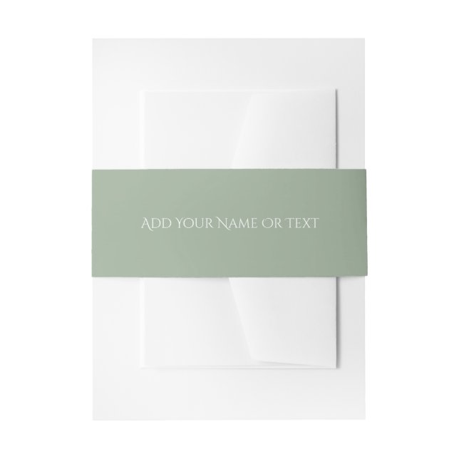 Trend Colour Soft Sage Decorative Invitation Belly Band (Front Example)
