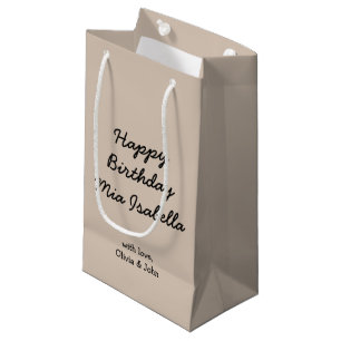 Trend Colour Soft Taupe Custom Small Gift Bag