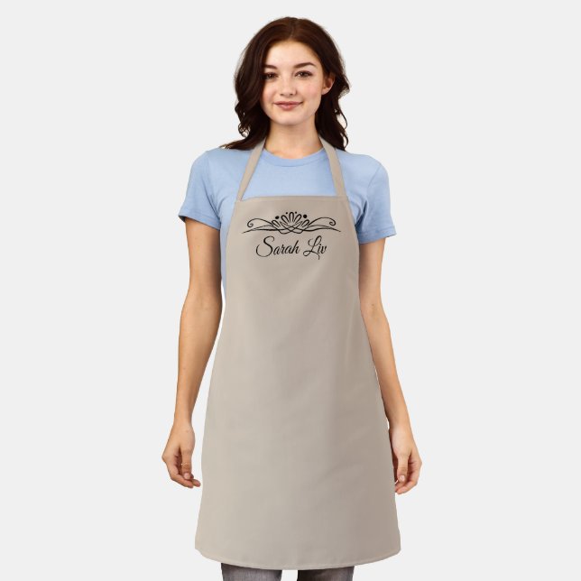 Trend Colour Soft Taupe Customisable Apron (Worn)
