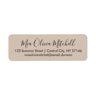 Trend Colour Soft Taupe Elegant Address Labels
