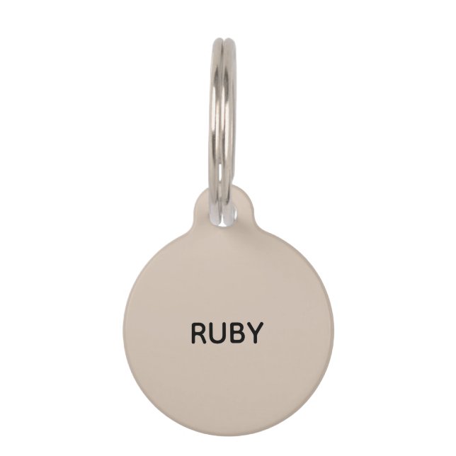 Trend Colour Soft Taupe Help Pet ID Tag (Front)