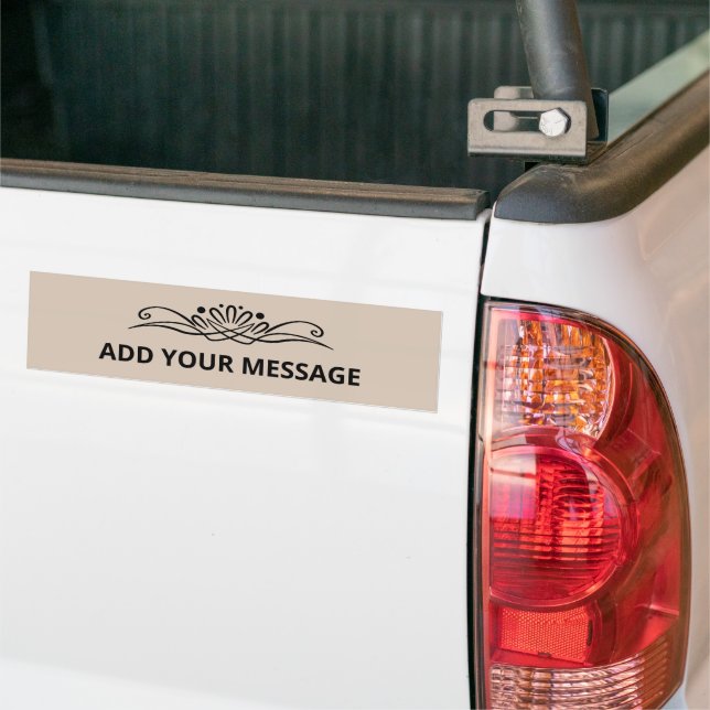 Trend Colour Soft Taupe Lineart Bumper Sticker (On Truck)