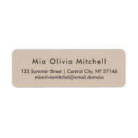 Trend Colour Soft Taupe Modern Address Labels