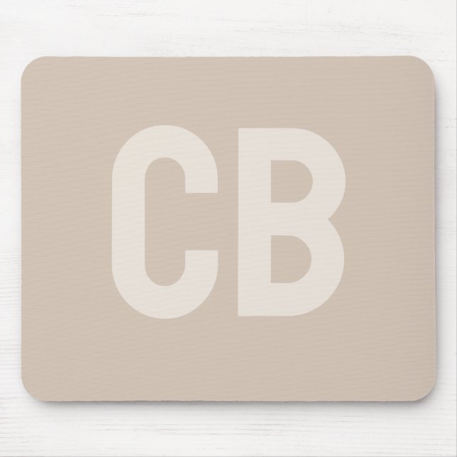 Trend Colour Soft Taupe Monogram Mousepad (Front)