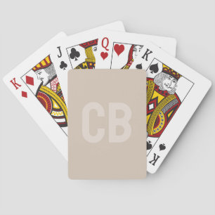 Trend Colour Soft Taupe Monogram Playing Cards