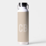 Trend Colour Soft Taupe Monogram Water Bottle<br><div class="desc">Introducing the trendy spring colour: Soft Taupe. Modern and stylish Water Bottle with customisable monogram in a modern font and light beige colour. Its simple and clean design in a solid colour offers a timeless and classic appeal. Explore our spring trend colours for more products in the same colour or...</div>