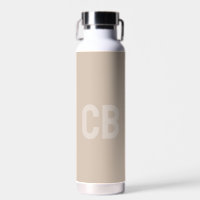 Trend Colour Soft Taupe Monogram Water Bottle