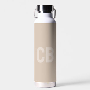 Trend Colour Soft Taupe Monogram Water Bottle